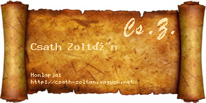 Csath Zoltán névjegykártya