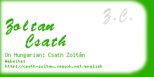 zoltan csath business card